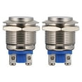 thumbnail image 3 of unbranded 2pcs 19mm High Waterproof Momentary Stainless Steel Metal Push Button (Silver), 3 of 8