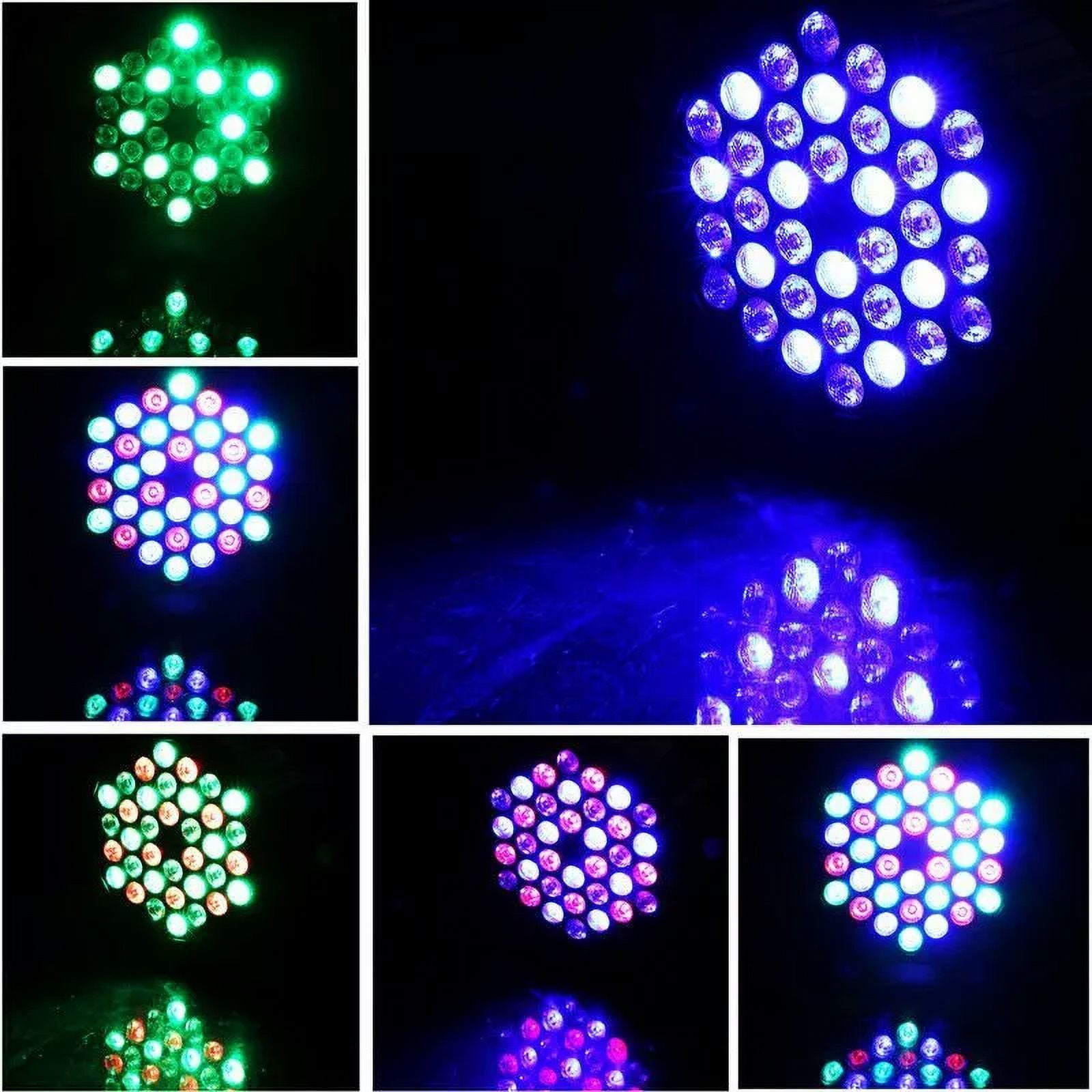 4Pack 36 LED Stage Lights RGB DJ LED Par Light Remote & DMX Controlled Sound Activated Auto Play Uplights for Wedding Birthday Christmas Holiday Music Show Dance Party Stage Lighting