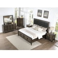 thumbnail image 2 of Roundhill Aetheria Contemporary Wood 6-Piece Upholstered Storage Bedroom Set in Dark Brown, 2 of 14
