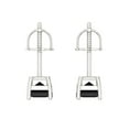 thumbnail image 4 of 1.32 Ct Emerald Cut Studs Black Natural Onyx 18K White Solid Solid Gold Everyday Dainty Earrings Screw Back, 4 of 7