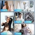 thumbnail image 6 of Hair Dryer 150,000 RPM High-Speed Ionic Blow Dryer with RGB Lighting, 500M Negative Ions, Diffuser Hair Dryer for Women, Lightweight Travel Hair Dryer, 6 of 7