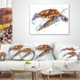 thumbnail image 3 of Designart Brown Sea Turtle Watercolor - Contemporary Animal Throw Pillow - 18x18, 3 of 4