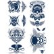 thumbnail image 2 of (Juego Combinado ZB 37 ​​​​38 42 51) 4 Uds. Pegatinas Tatuaje Jugo Semipermanentes Serie Personajes Calavera 115x160mm Pegatinas Tatuaje Corporal, 2 of 9