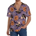 thumbnail image 1 of Fotbe Vintage Halloween Black Cat Camisa Estampada de Manga Corta para Hombre, Casual de Verano, Estilo Playero, Sin Arrugas-Medium, 1 of 5