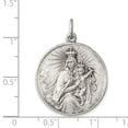 thumbnail image 3 of Sterling Silver Antiqued Our Lady of the Holy Scapular Medal, 3 of 4