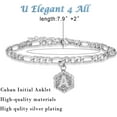 thumbnail image 2 of HAHDAXIA Silver Initial Anklets for Women Anklets for Girls Silver Letter Anklet Alphabet Foot Chain Jewelry, 2 of 6