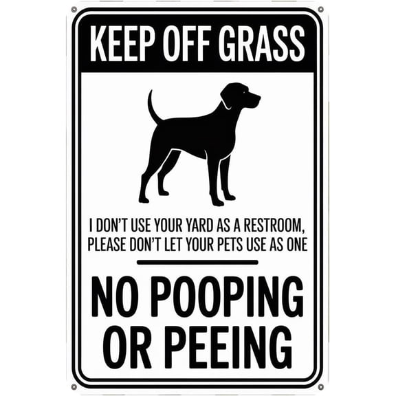 No Pooping Or Peeing Tin Sign Vintage Dog Waste Metal Sign Suitable for outdoor decoration courtyard home Lawn Backyard Garden 8 x 12 easy to hang
