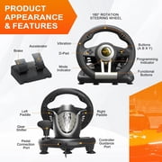 PXN V3 Racing Wheel, 180° Steering Wheel with Linear Pedals and Paddle Shifters, Compatible with Xbox Series X|S, PC, PS4 and Nintendo Switch, Black