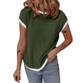 thumbnail image 1 of JIUKE Womens T Shirts Short Sleeve Color Block Summer Top Round Neck Loose Fitted Textured Blouses Top, 1 of 6