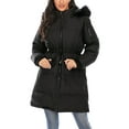 thumbnail image 4 of FUTATA Women's Thick Hooded Parka Winter Warm Coats Mid Length Puffer Jackets Windproof Jackets with Faux Fur Trim Hood Black L, 4 of 6