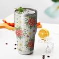 thumbnail image 4 of 30oz Pioneer Flower Floral Print Pattern Tumbler, Double Wall Vacuum Insulated Cup, BPA-Free Leak Proof Lid & Reusable Straws, Hot 12h, Cold 34h, 4 of 6