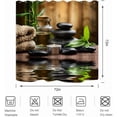 thumbnail image 6 of Zen Spa Shower Curtain Basalt Stones Herbal Oil Scent Candles Bamboo and Water Reflection Relaxing Meditation Home Décor Waterproof Fabric 72x72 Inch Plastic Hooks 12PCS, 6 of 7