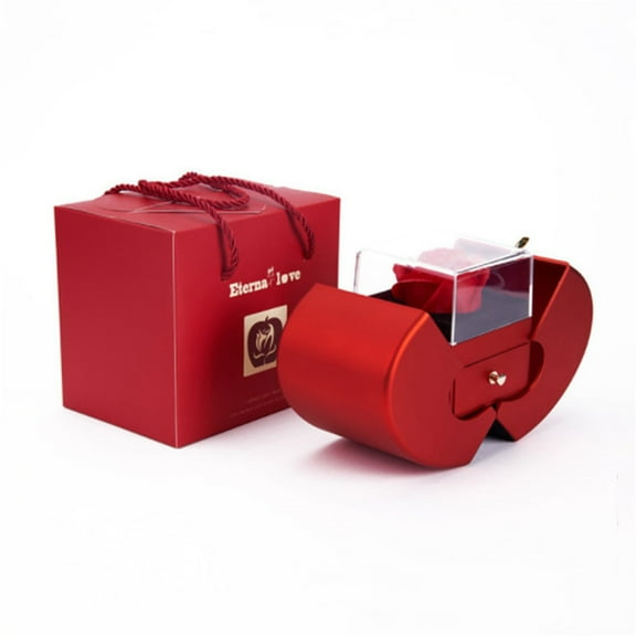 wznxdo Valentine's Day Gift Hollow Gift Box Set Four-Leaf Clover Lucky Necklace with Necklace Box for Special Her