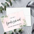 thumbnail image 3 of Koyal Wholesale Wedding Cards Set with Envelopes, Blush Pink Greenery Leaves To My Bridesmaid On My Wedding Day, 8-PK, 3 of 5