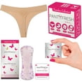 thumbnail image 1 of PANTY FRESH Panties To-Go Pocket Size Seamless Underwear Thong + Wipe + Liner 4in1 Feminine Hygiene Kit (Nude, X-Large), 1 of 4