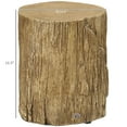 thumbnail image 3 of HOMCOM Tree Stump Stool, Decorative Side Table with Round Tabletop, Concrete End Table with Wood Grain Finish, for Indoors and Outdoors, Natural, 3 of 8