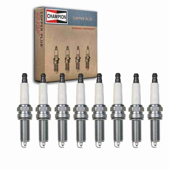 8 pc Champion 445 Copper Plus Spark Plugs for 18854-09080 RER8MC Ignition Wire Secondary Fits select: 2012-2019 HYUNDAI ELANTRA, 2015-2019 HYUNDAI SONATA