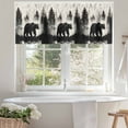thumbnail image 4 of Brown Bear Forest Silhouette Valances for Windows, 60 x 18in, Vintage Animal Tree Rod Pocket Kitchen Valance Curtain Light Filtering Window Treatments for Living Room Bedroom, 1 Panel, 4 of 7