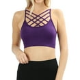thumbnail image 2 of Women's Sleeveless Bustier Crop Top Cage Crisscross Cutout Bralette Bra Top (No Pad), 2 of 4