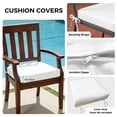 thumbnail image 1 of Outdoor Patio Cushion Covers 2 Pack Solid Color Patio Chair Cushion Covers with Ties and Zipper White Waterproof Outdoor Seat Cushion Covers for Patio Furniture 22"x22", 1 of 4