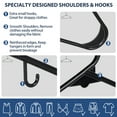 thumbnail image 3 of HomGarden 100 Pack Plastic Clothing Shirt Hanger W/Hooks for Adult Kid - Black, 3 of 9