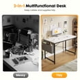 thumbnail image 2 of CONCETTA 44 Inch Computer Writing Desk with Storage Bag, Steel Frame for Home Office Study, White, 2 of 8
