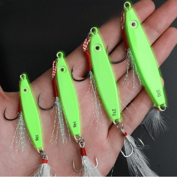5pcs Noctilucent Micro Jig Butterfly Metal Jig Fishing Lure Bait Tuna Slow Lure