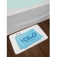 thumbnail image 2 of YOLO Bath Mat, Abbreviation of Popular Contemporary Slogan on a Memo Post Theme, Plush Bathroom Decor Mat with Non Slip Backing, 29.5" X 17.5", Grey Blue and Pale Blue, by Ambesonne, 2 of 2