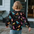 thumbnail image 4 of Yuyamidu Dinosaur Crewneck Sweatshirt Girls Size 7-8 Ruffle Shoulder Long Sleeve Pullover Sweatshirt Lightweight Soft Playwear Outfits Everyday Clothes for Fall Winter, 4 of 8