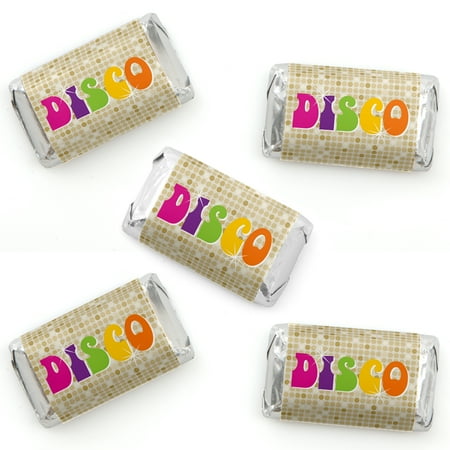 70's Disco - Mini Candy Bar Wrapper Stickers - 1970s Disco Fever Party Small Favors - 40 Count