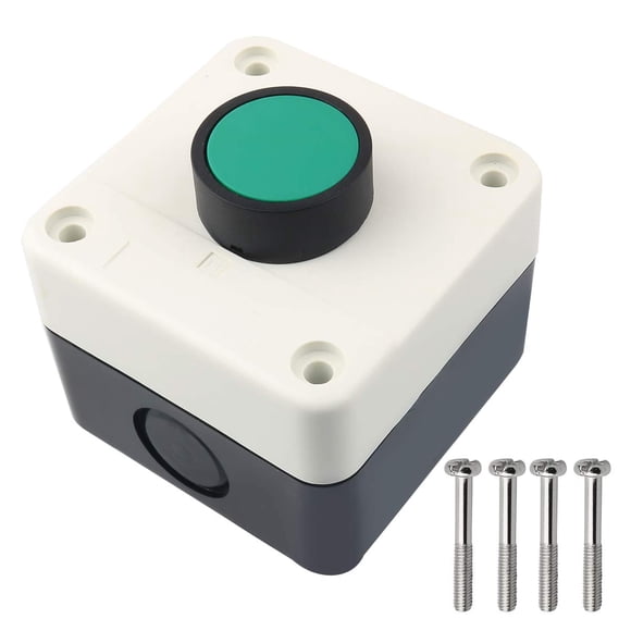 Nxtop Push Button Switch Station Momentary NO Green, 400V 10(6) A