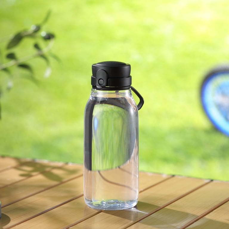 4 Pack 16 Oz Flat Water Bottles With Stickers | Cute Rabbit & Space Design, Leak-Proof, BPA-Free