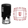 thumbnail image 1 of Printtoo R-40 U Alphabet Monogram Initial Square Swirl Border Self Inking Rubber Stamp Office Stationary, 1 of 3