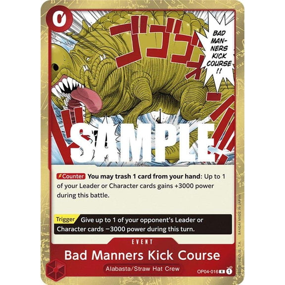One Piece Kingdoms of Intrigue Rare Bad Manners Kick Course OP04-016