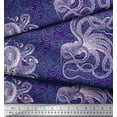 thumbnail image 3 of Soimoi Georgette Viscose Fabric Animal Skin,Shell & Octopus Ocean Print Sewing Fabric Yard 42 Inch Wide, 3 of 3