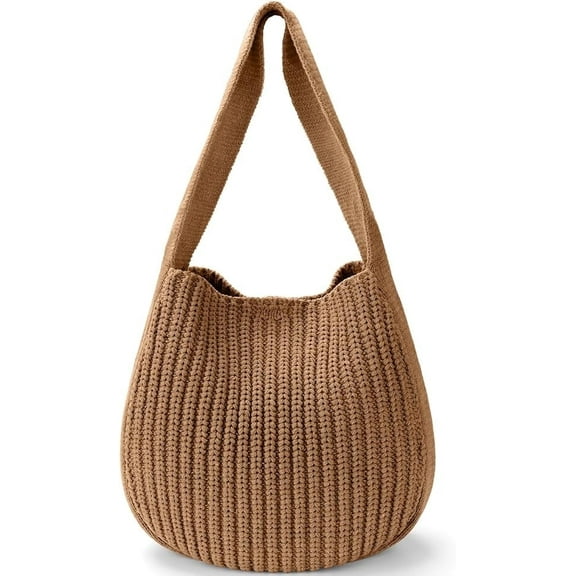 BTEPSGA Women's Crochet Tote Bags Large Crochet Bag Tote bag Aesthetic Knit Bag Shoulder Handbags