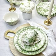 222 Fifth Adelaide Moss 16-Piece Porcelain Dinnerware Set, Green