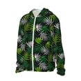 thumbnail image 2 of Kll Tropical Leaves1 Print Men'S Women’s Upf 50+ Sun Protection Outdoor Hoodie Jacket Long Sleeve Fishing Hiking Performance Shirt- 3x-Large, 2 of 8