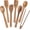 Brown-Wood, variant on Wooden Spoons for Cooking 7-, Kitchen Nonstick Cooking Utensils Set, Durability Wooden Spatula Spoon for Everyday Use, Light Yellow