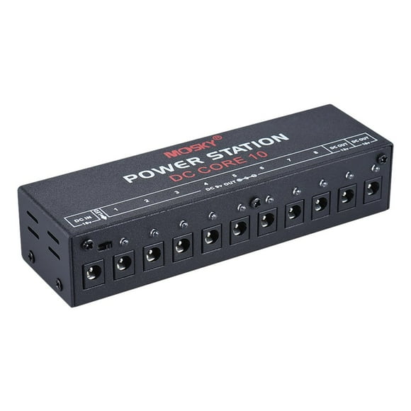 MesaSe Guitar Pedal Power Supply Isolated 10 Outputs for 9V/12V/18V Effects Pedals with Charging Port (Black)