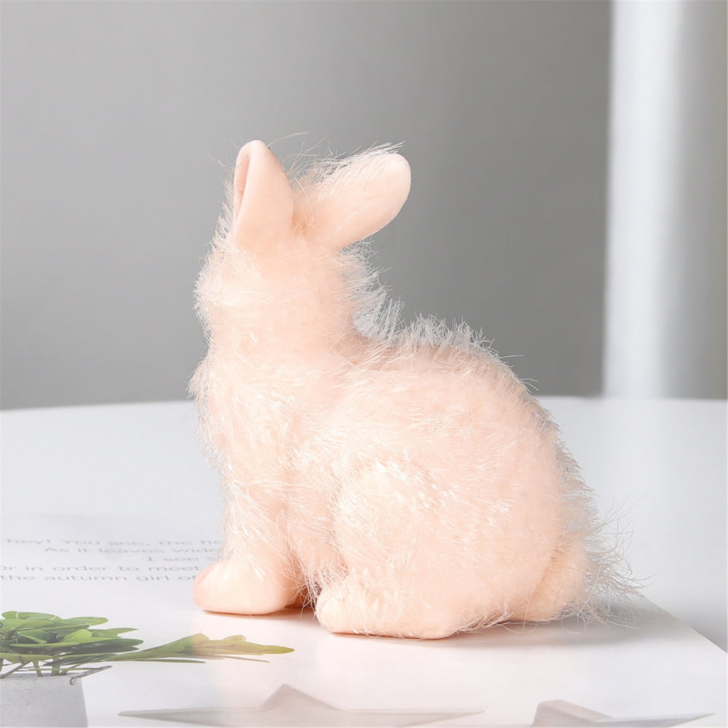 KUFptva Realistic Rabbit Doll for Child Silicone Rabbit Model Toy Reborns Pet Raise Figurine for Kids Collectable