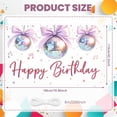 thumbnail image 2 of Sparkly Banner Disco Ball Birthday Party Display Purple Bow Star Pattern Disco Ball Backdrop for Birthday Party Indoor Celebration Photo Backdrop, 2 of 9