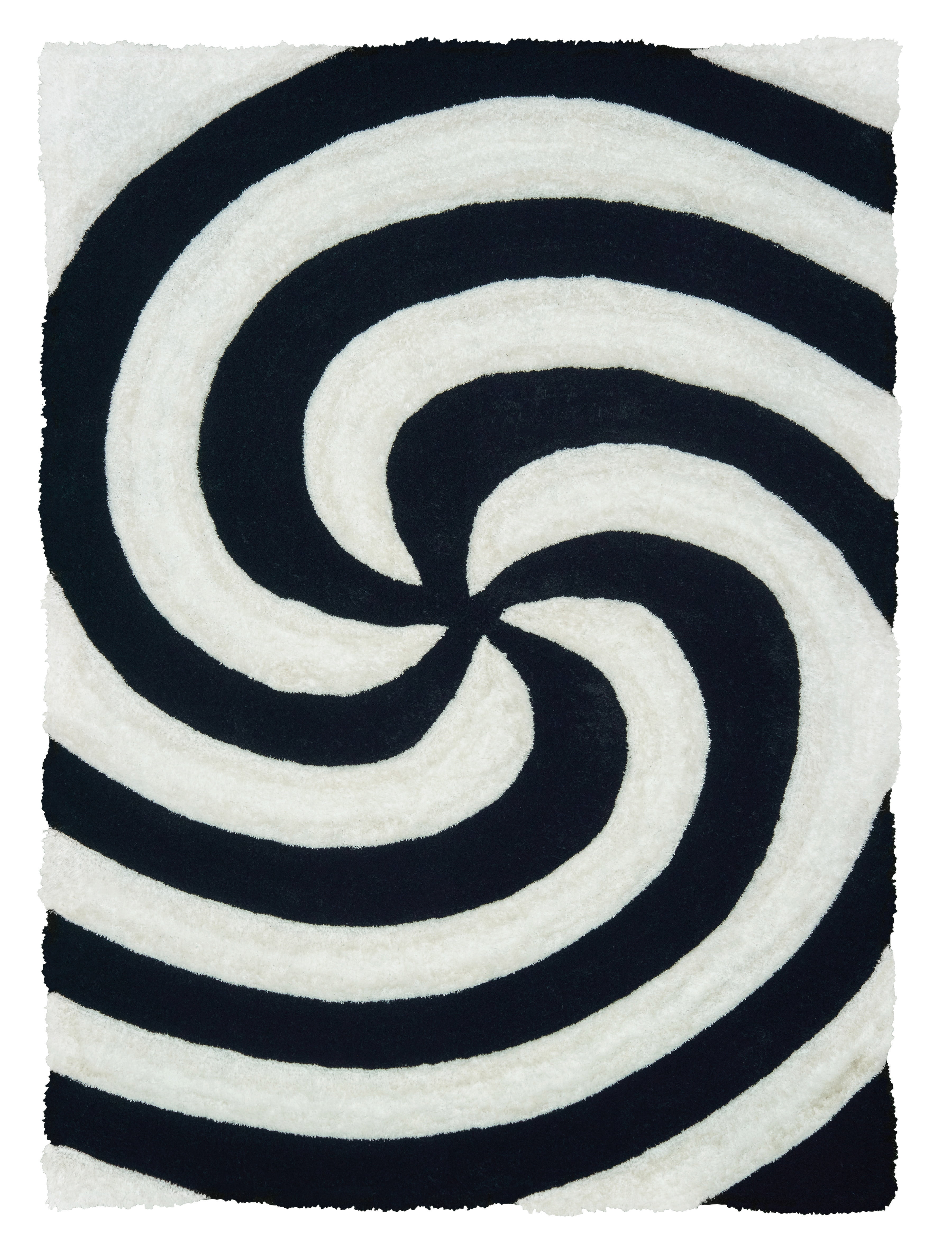 United Weavers Veria Agba Shag Black Hand Carved Polyester Area Rug