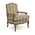 thumbnail image 4 of Zentique CFH004-1 E255-3 Stripe Blue Bastille Love Chair- English Khaki Linen with Blue Stripe - 28 x 38 x 26 in., 4 of 4
