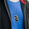 thumbnail image 3 of Orange Bengal Tigers Military Dog Tag Pendant Necklace with Chain, 3 of 5