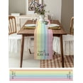 thumbnail image 3 of Easter Color Striped Rabbit Table Runner Country Decor Tableclothss for Dining Table Decoration Table Cover, 3 of 6