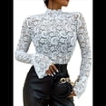 thumbnail image 1 of Blusas de Encaje para Mujer, Blusas Transparentes de Larga para Mujer, Blusas Informales Elegantes. M, 1 of 9