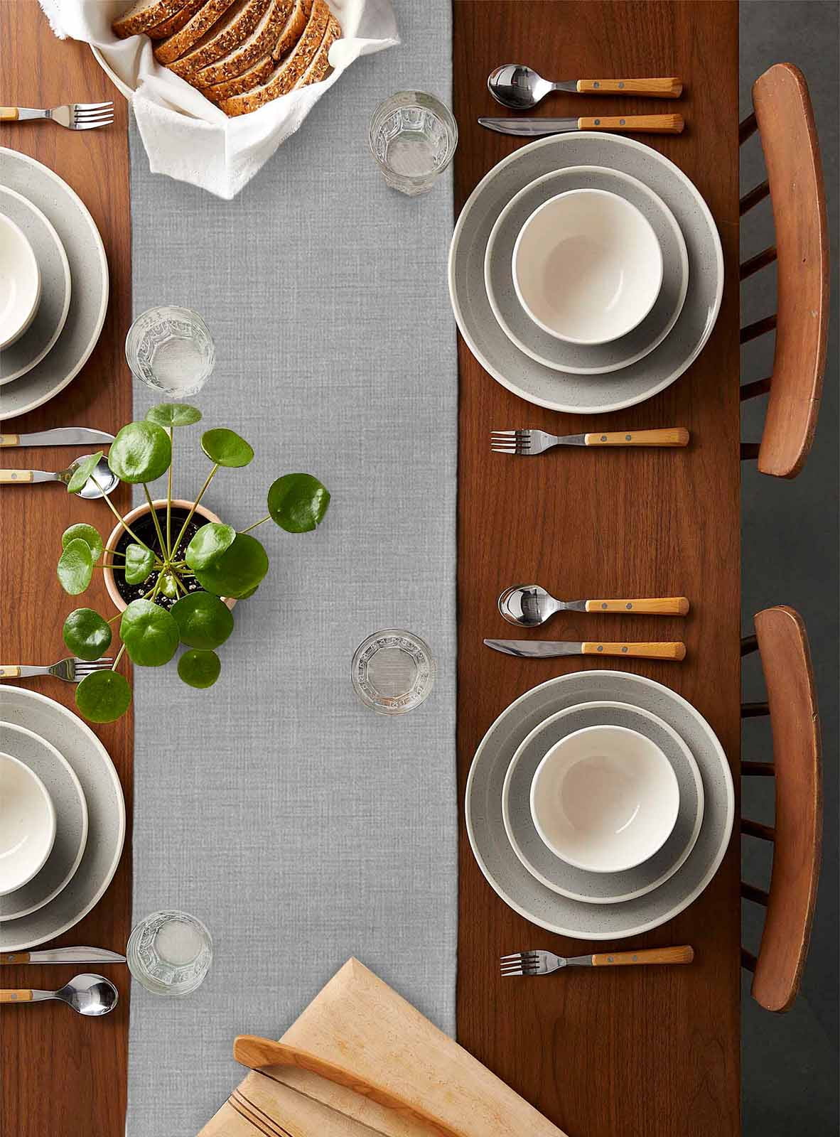 Table Runners 70 Inches Long Dress Scarves, Grey Burlap Texture Farmhouse Coffee/Dining/Kitchen Table Decor, Holiday Table Runner, Farmhouse Vintage Gray 13x70 Inch