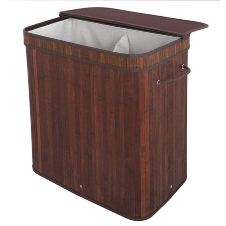 Zeny Laundry Hamper with lid 2 Section Dirty Clothes Basket Double Compartment Sorter