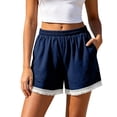 thumbnail image 2 of ByworldtasicNo Boundaries Lace Trim Elastic High Waisted Shorts for Women Summer Casual Loose Lounge Shorts, 2 of 6